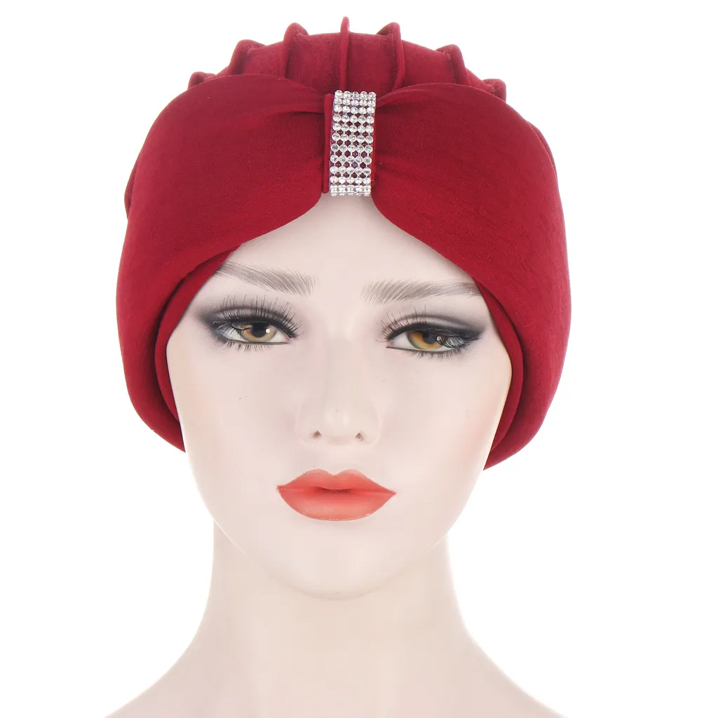 New Turban hats for women Solid Sponge Headwear Chemo Beanies Headwrap for Cancer