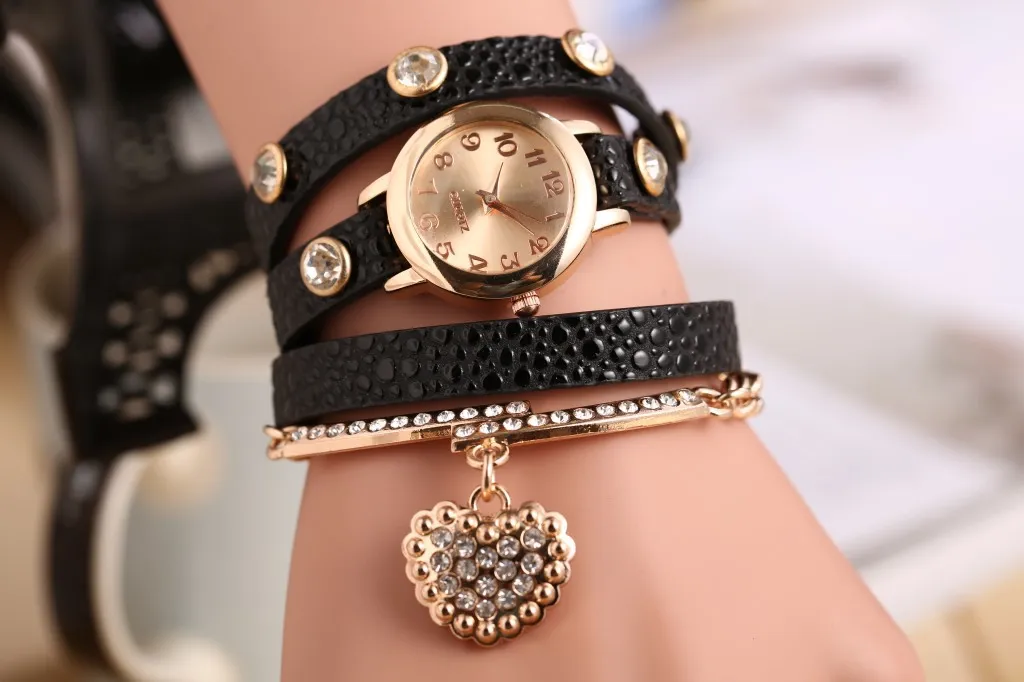 2018 New Fashion Women Dress Watches Leather Strap Watch Ladies Quartz women long chain luxury vintage wristwatch276u