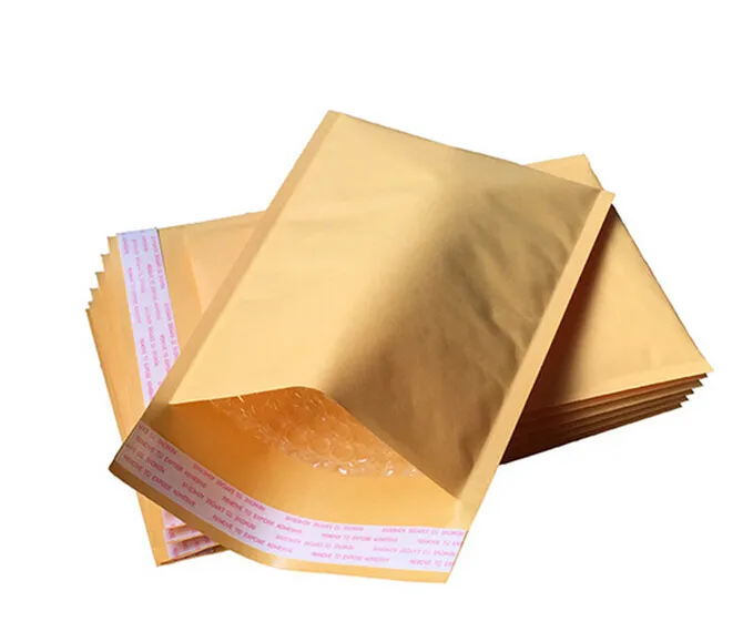 Wholesale-90x130+40mm Padded Envelopes Bags Bubble Mailers KRAFT BUBBLE MAILERS MAILING ENVELOPE BAG 