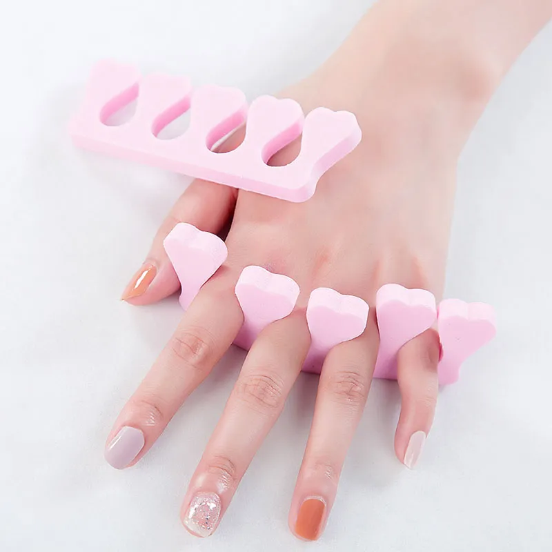 100 pçs / lote forma coração nail art dedo dedo dedo separador de toe para tratamento de unhas manicure