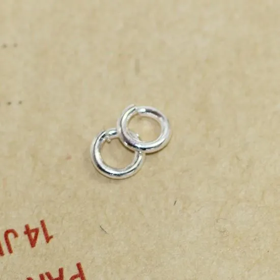 Fortes jóias de diy achando componentes de salto aberto material de metal material de latão prata grossa 5 anel de anel de anel de 6 mm anel de salto de anel 5311g