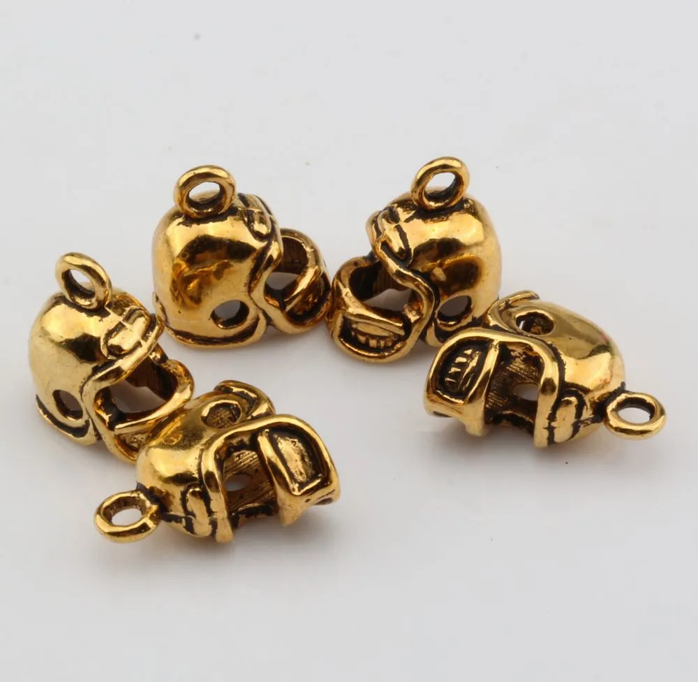 MIC Antique gold 3D Small Football Helmet Charms pendants DIY Jewelry 13 x11mm229Z