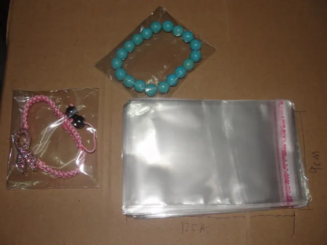 Factory direct low Transparent adhesive bag Plastic bags Bracelet bags Transparent opp bag Jewelry bag 8x12cm lo203W