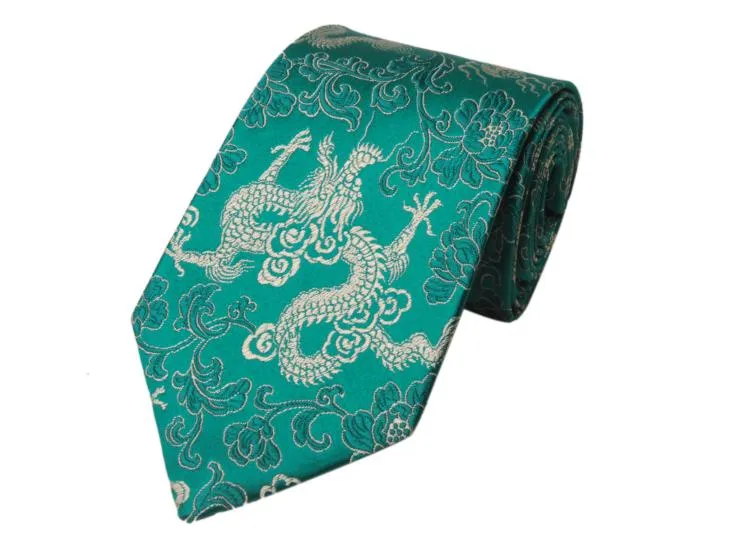 Luxury Ethnic Dragon Jacquard Ties Chinese style High End Natural Mulberry Silk GENUINE SILK Brocade Men standard Fashion Neckties Gifts
