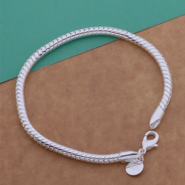 avec numéro de suivi Top 925 Bracelet en argent 3m Chaînes osseuses de serpent Bracelet Silver Jewelry pas cher 16032460