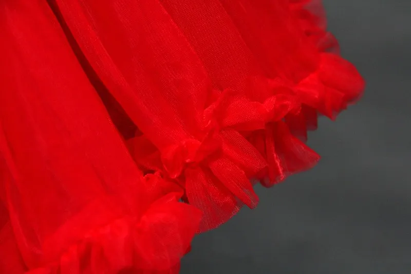 Red Ruched Anáguas Underskirt Custom Made Tulle Colorido Para O Vestido de Casamento Formal Vestidos Anáguas Estilo 1950 Anáguas Acessórios Nupcial