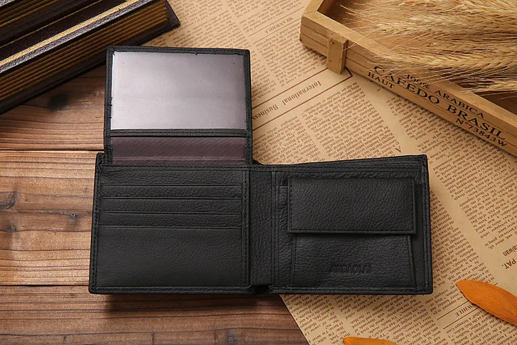 新しいスタイルの本物のレザーハスプデザインメンズウォレットコインポケットファッションブランド品質の財布財布の財布