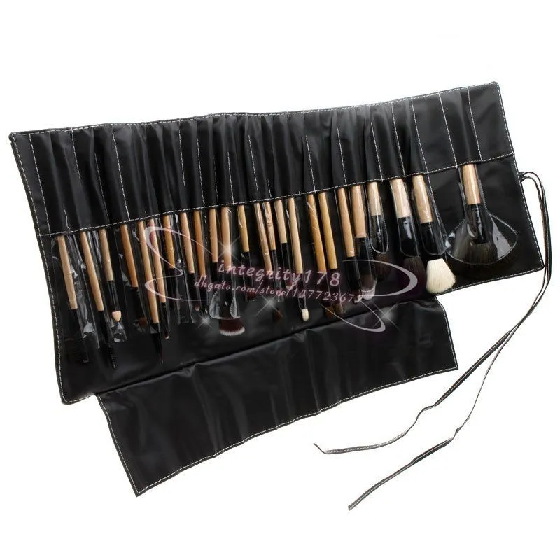 wood color Professional Makeup Brushes with Goat Hair Cosmetic Brush Set Kit Tool with soft case DHL