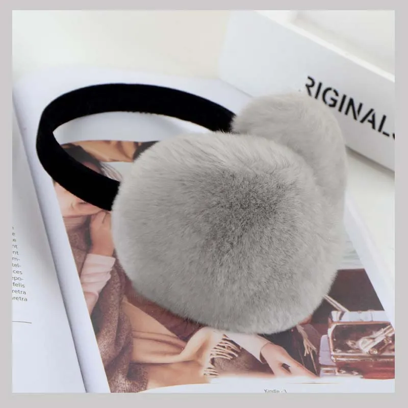 Real Rex Rabbit Fur Earmuffs Woman Rabbit Fur Earmuff Christmas Gift Cute Ear Warmer Winter Warm Ear Flap Unisex Ms MinShu212I