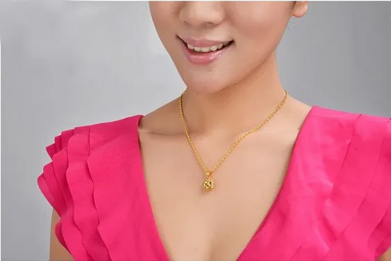 Geschnitzte gelbe Perle Anhänger Halskette für Frauen, 24 Karat Gold überzogene Welle Kette Halskette, 2016 Mode Collie Jewelryr