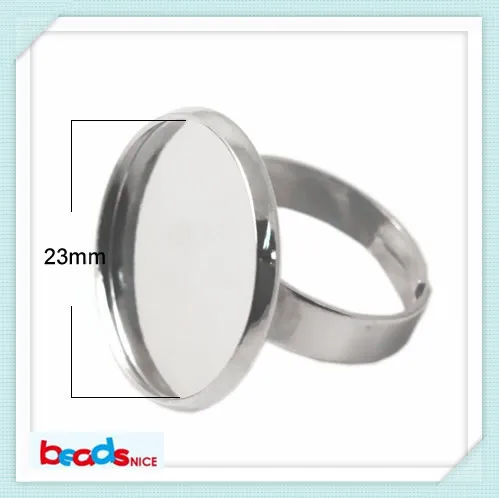 Anelli anelli Beadsnice in ottone con base ad anello regolabile monili che rendono l'anello semi-montatura rotondo ID9541