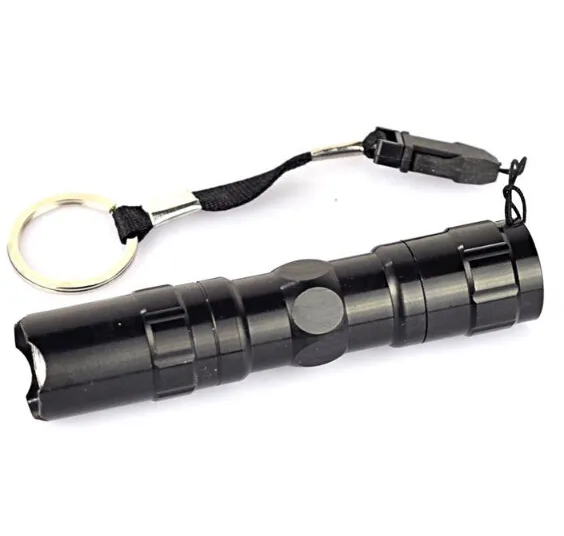  Free Epacket ,New 3W LED Mini Flashlight Key Chain Flashlight Waterproof Torch AA Keychain Retail Box