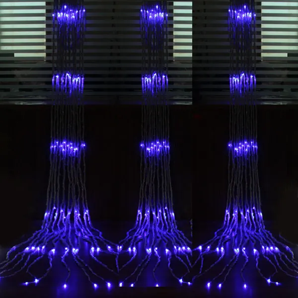  *  336LEDS Christmas Wedding Party Background Holiday Lights Running Water Waterfall Water Flow Curtain LED Light String 336 Bulbs waterproof
