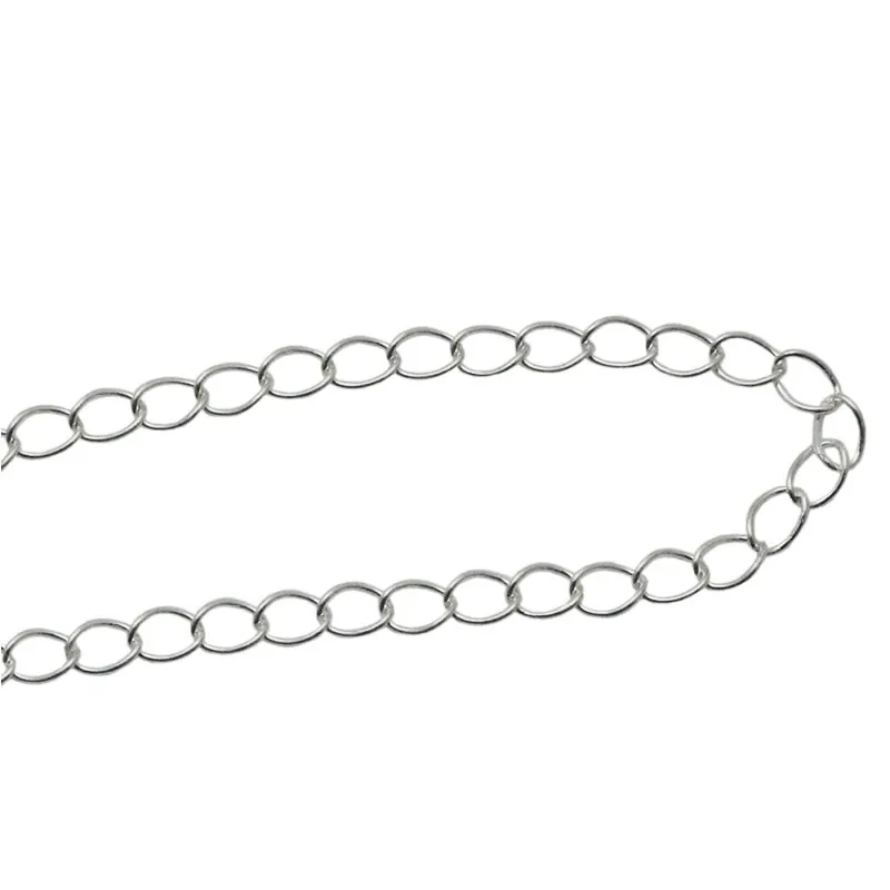 Цельносеребряная цепочка Beadsnice из стерлингового серебра 925 пробы, ювелирный материал, овальные цепочки для изготовления ожерелья, продается по грамму ID 33870294H