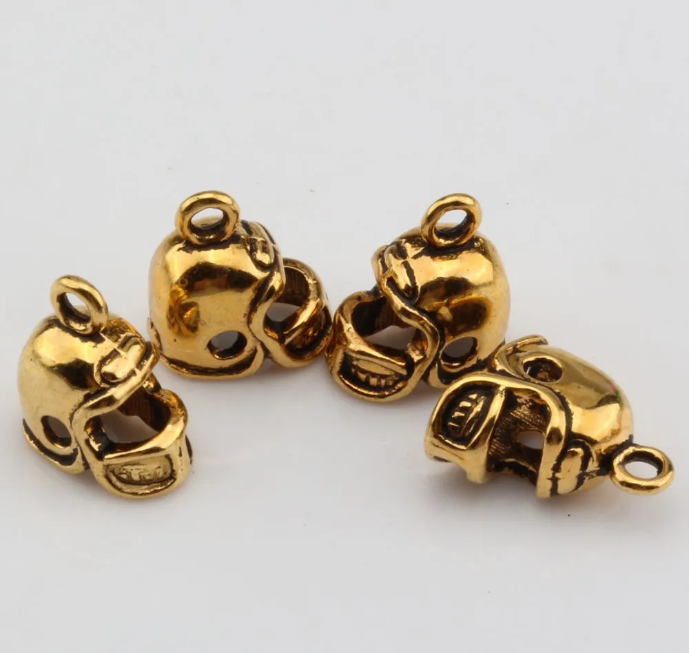 MIC Antique gold 3D Small Football Helmet Charms pendants DIY Jewelry 13 x11mm229Z