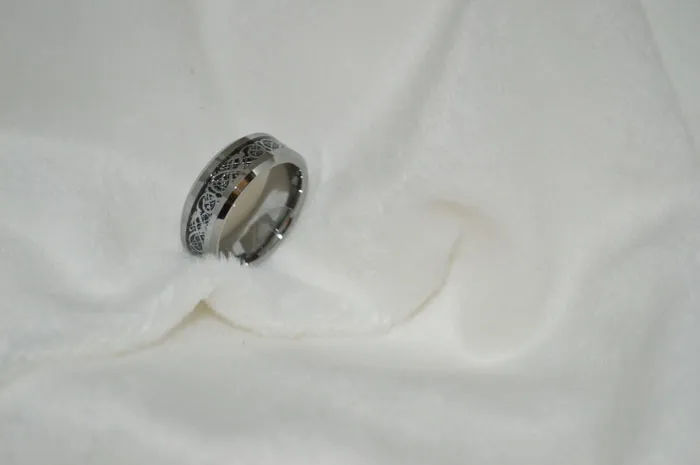 Дракон инкрустированные карбида вольфрама кольца серебряные инкрустированные кольца обручальные кольца