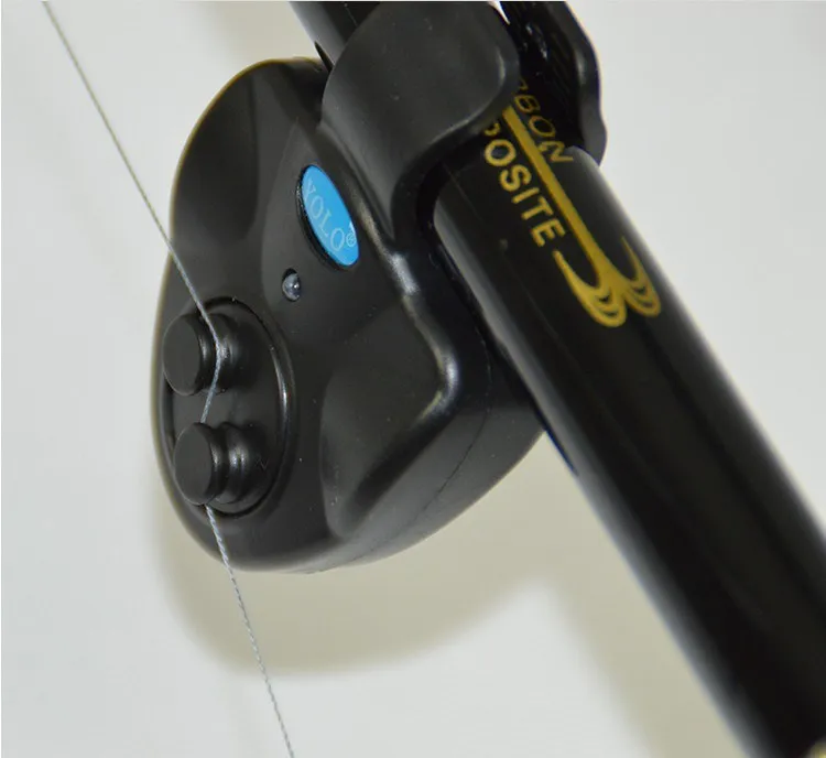 TI US Black Electronic LED Light Fish Bite Sound Alarm Bell Clip på Fishing Rod241s