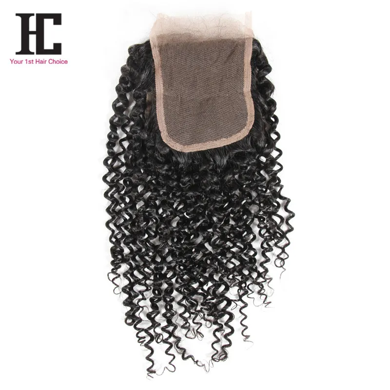 Brazilian Curly Virgin Hair With Closure 4 Bundles With Closure Brazilian Virgin Hair With Closure HC Human Hair Extensions
