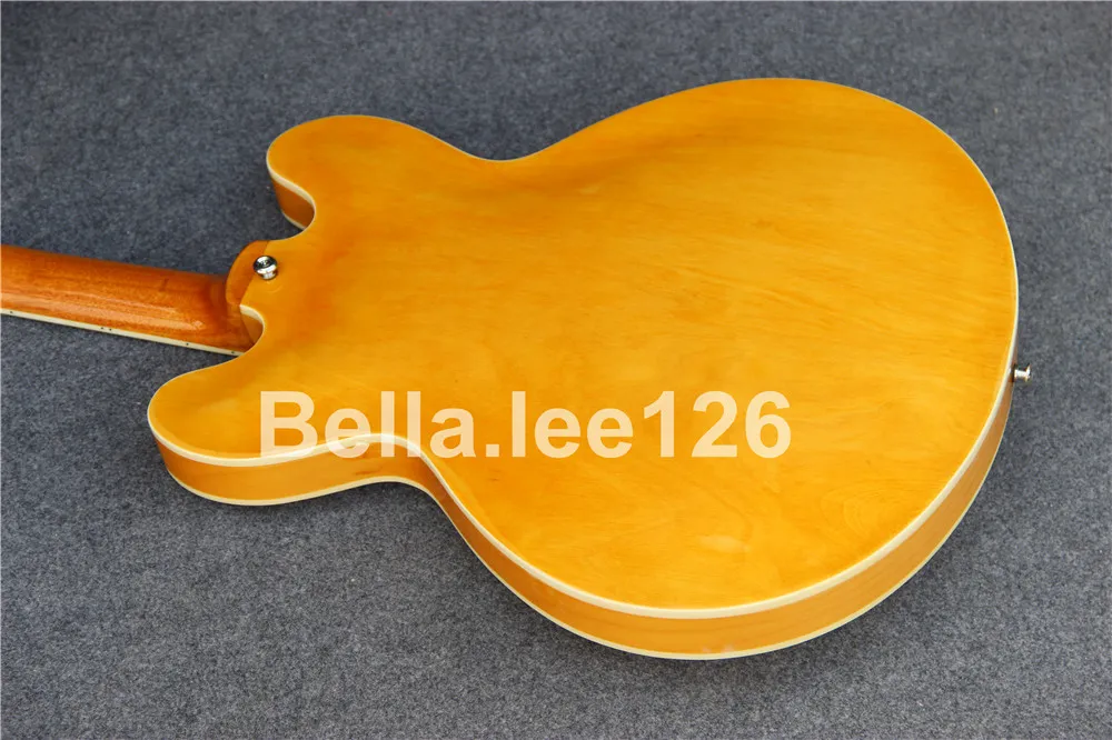 인기있는 고전적인 점보 중공 몸 맞춤 왼손 재즈 335 일렉트릭 기타, 공장 OEM 수제 기타, 무료 배송
