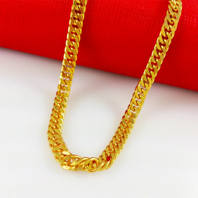Mens Heavy 18k Yellow Gold Filled Cuban Link Chain Necklace 20in - Solid252n