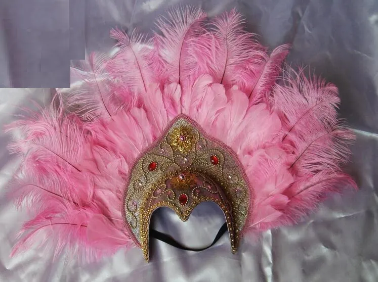 Brazil style Handmade Venetian style masquerade feather mask party Masks Carnival Costumes Masks FD05002