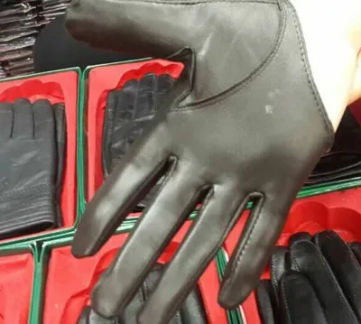Moda Cinco Dedos Guantes de Gamuza de Cuero medio guantes Mitad Palm Guantes 10 pares / lote # 1503