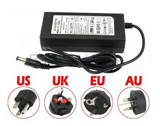 AC Power Supply Adapter DC 24V 3A 5A 6A 120W Transformer for LED Light Strip Monitor Printer + Power Cable Cord