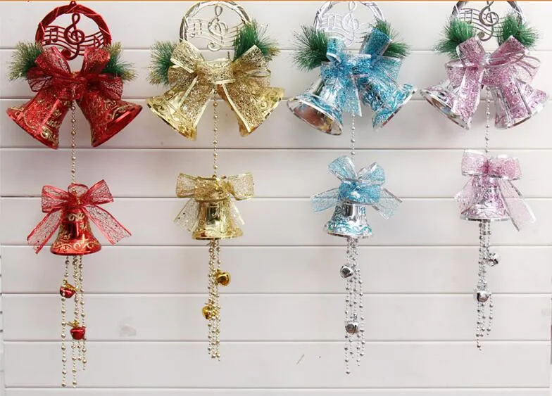 55cm Jingle Bell Bow Music Symbol Beads Strap Garland Christmas Tree Holiday Venue Decoration