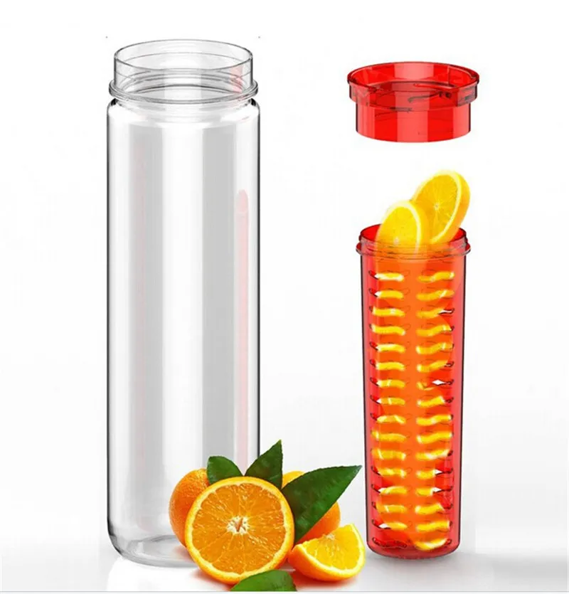 800ml Taşınabilir Tritan BPA Spor Su Şişesi Meyve İnfüze Infuser Limon Suyu Sağlık Şişesi Flip Lid İçecek Sware Lot253o