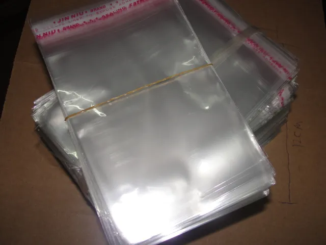 Usine directe faible sac adhésif Transparent sacs en plastique Bracelet sacs Transparent opp sac bijoux sac 8x12 cm 500 pièces lo203W