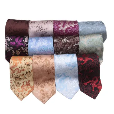 Luksusowy etniczny smok jacquard krawat