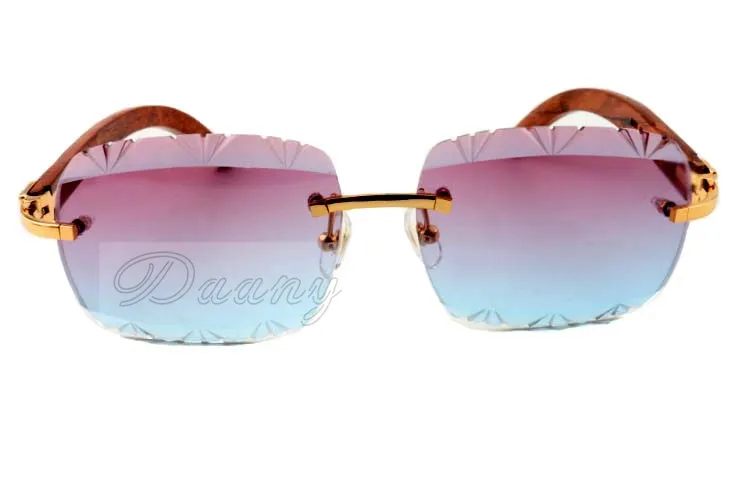 Direkte Farbgravurlinse Hochwertige geschnitzte Sonnenbrille 8300765 Reine natürliche handgeschnitzte Holzbeine kühle Sonnenbrille Größe 562501