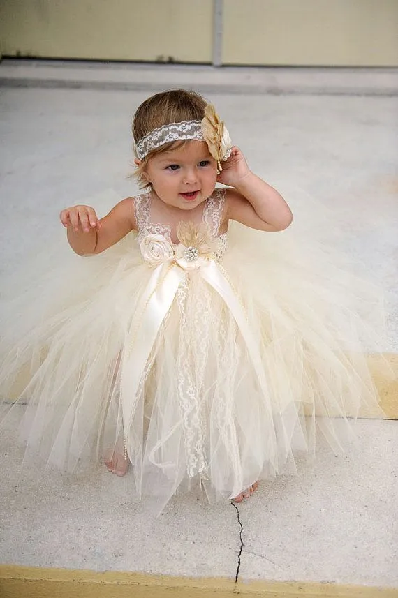 champgne beaded lace newborn baby flower girls dresses 2015 spaghetti ball gown infant little girls pageant dresses formal for wedding