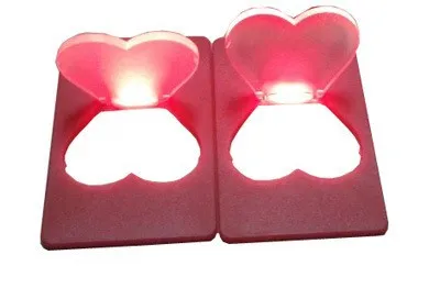 Monedero del corazón Monedero Mini Portátil Amor Tarjeta de Luz LED de Bolsillo Poner En Monedero Lámpara de Luz para niños juguetes led regalos