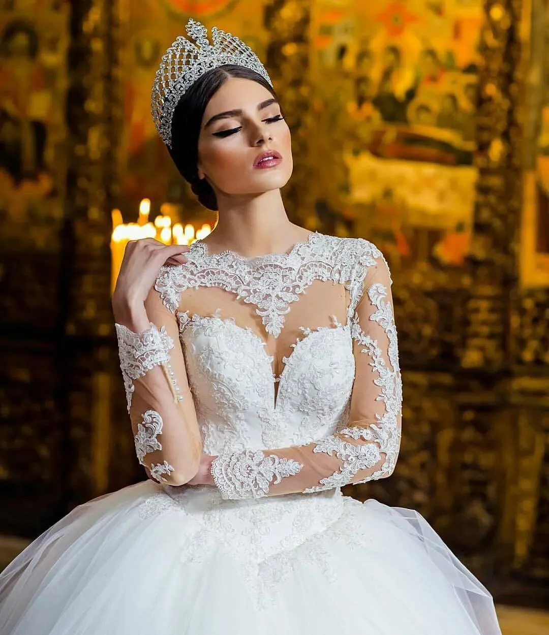 Dubai Arabisch 2020 Luxe Trouwjurken Bruidsjurken Prinses Lange Mouwen Baljurk Kathedraal Trein Bruid Jurk vestidos de novi246P
