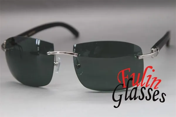 Rimless Black Buffalo Sunglasses Larger Sun Glasses Frame282Z
