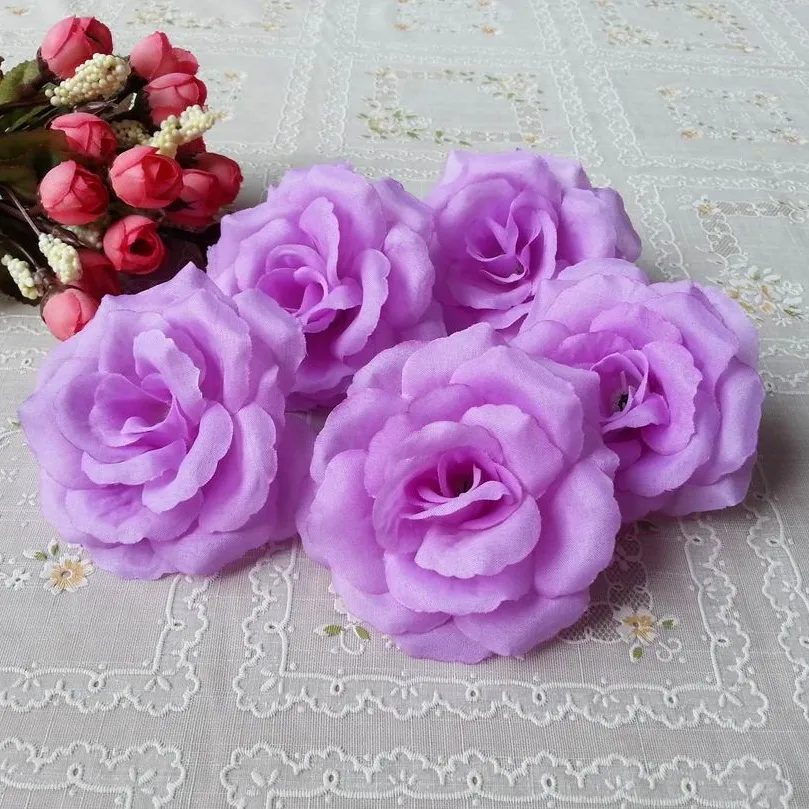 8 cm tkanina sztuczna różowa jedwabne kwiaty