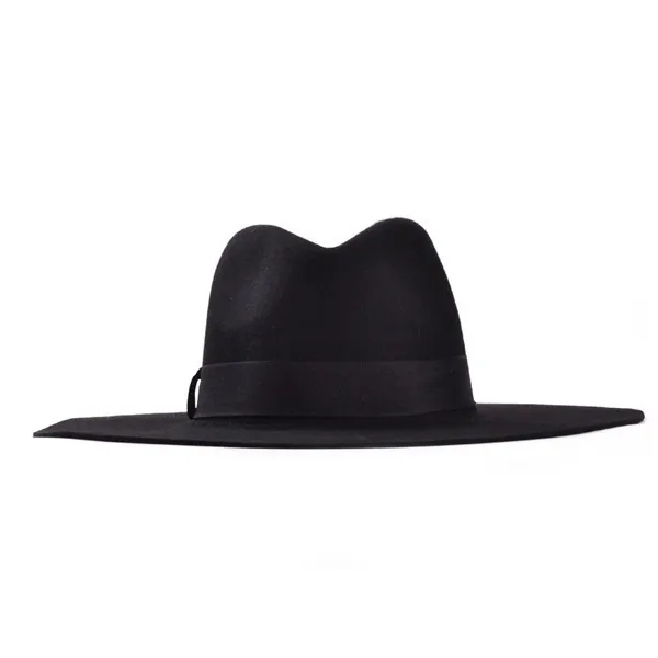 Цельномодная винтажная шляпа-федора для женщин и девочек с широкими полями, шерстяная фетровая шляпа, черная ковбойская шляпа с флоппи-клошем для мужчин и женщин Shippin234e