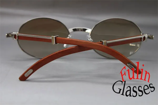 Gafas de sol vintage enteras 7550178 Gafas de sol de madera Tamaño 55-22-135 mm255O