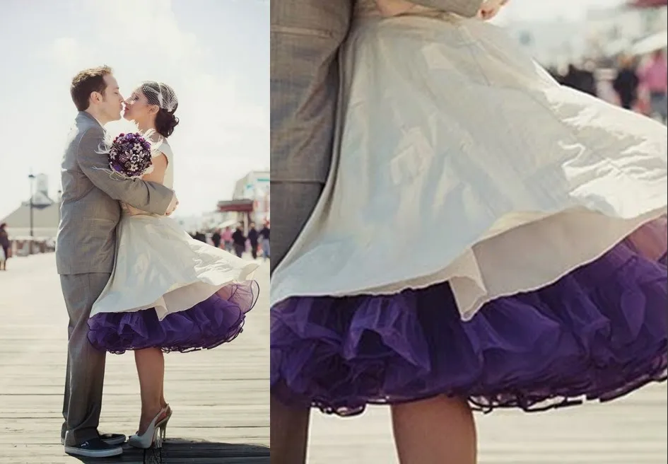Bunte lila Petticoats der 1950er Jahre Stil Tüll nach Maß alle Farben billig auf Lager Unterrock kostenloser Versand Tüll Röcke Petticoats für Dres