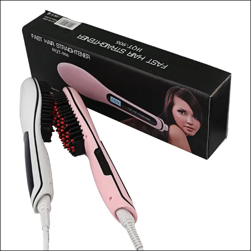 2016 Hair Straightener Brush Comb LCD Straightening Irons Hair Comb Brush Irons Electric Straightener Hair Massage Comb EU AU US UK Plug