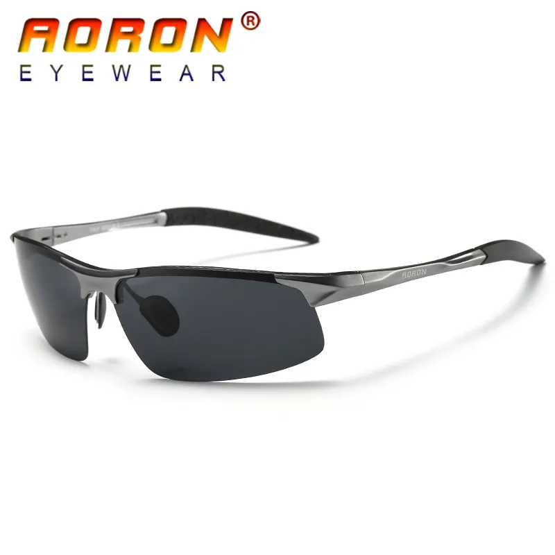 Aoron Gafas de sol de aluminio Gafas polarizadas Gafas HD para exteriores Gafas de sol deportivas Accesorios para hombres234f