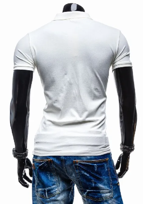 2015 신축성있는 폴로 셔츠 자수 탑 윗옷 슬림핏 반소매 티셔츠 Polos