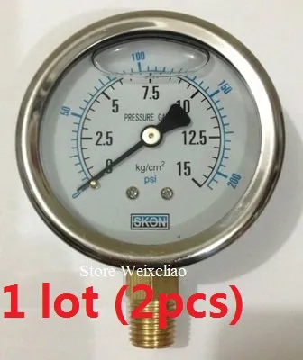 Medidor de pressão 0-15 KG / 220psi 1 / 4PT Medidor De Vácuo para a Mangueira De Pressão Da Mangueira De Energia Hidráulica Manômetro 1 lote  Frete Grátis