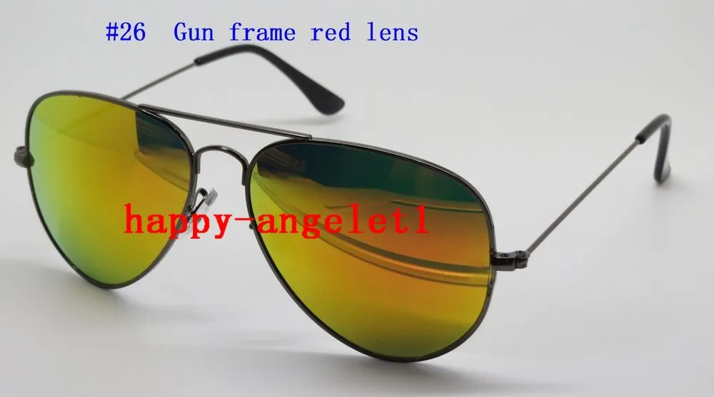  High Quality Brand Men Women Sunglasses Pilot 58MM 62MM Flash Mirror Glass Lens Eyeglasses With Box