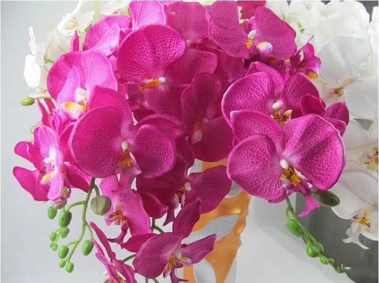  100CM long Elegant Dancing Phalaenopsis Artificial Silk Flowers Christmas Home Ornament Bouquet Wedding Centerpieces Decorations Supplies