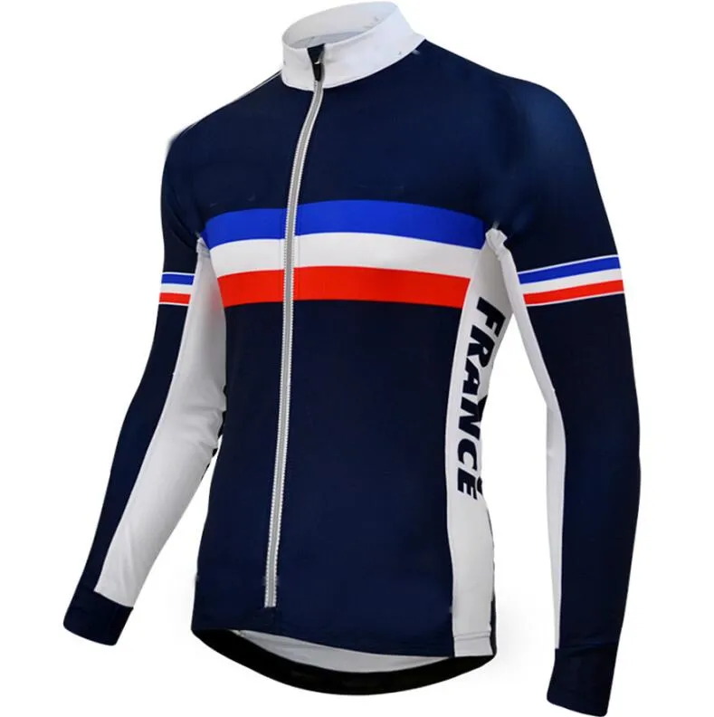 2022 France Pro Team Vestes de cyclisme d'hiver Polaire Cyclisme Coupe-vent Coupe-vent Thermique VTT Manteau de vélo Hommes Warm Up Jacket241z