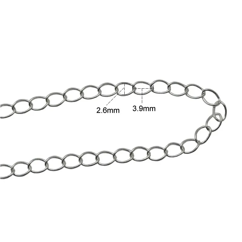 Beadsnice corrente de prata inteira 925 prata esterlina material de joias correntes ovais para fazer colar vendidas por grama ID 33870217D