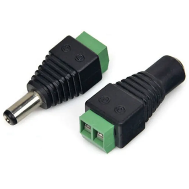 BNC 2,1 x 5,5 milímetros DC Power Feminino e Masculino plug Jack Adaptador de conector de soquete para o transporte CCTV Expresso Livre