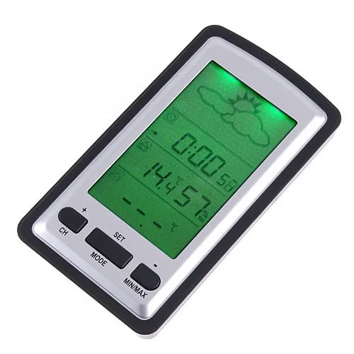 Hochwertige Funkwetterstation Barometer Uhr Wireless Sensor Temperatur Alarm Mit Kleinkasten